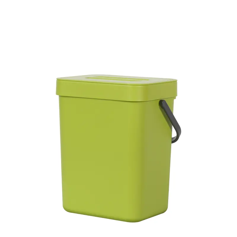 Puro Compact Compost Bin With Lid – 5L (1.32 Gal) Lime Green Finish 1