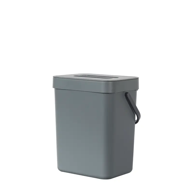 Puro Compact Compost Bin With Secure Lid – 3L Dark Gray Countertop Model 1