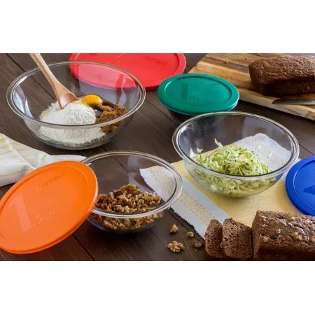 Pyrex Smart Essentials 8-Piece Mixing Bowl Set With Lids 1