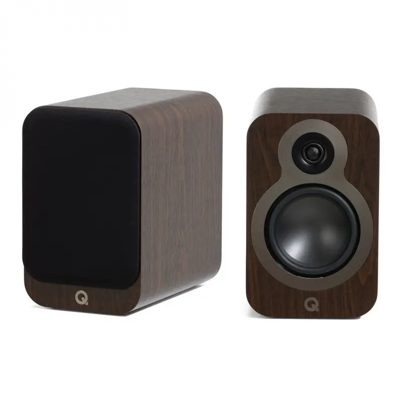 Q Acoustics 3020C Bookshelf Speakers – Compact Two-Way System, Claro Walnut Veneer 1