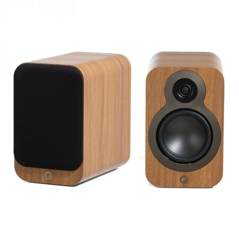 Q Acoustics 3020C Bookshelf Speakers – Pin Oak Veneer (Pair) 1