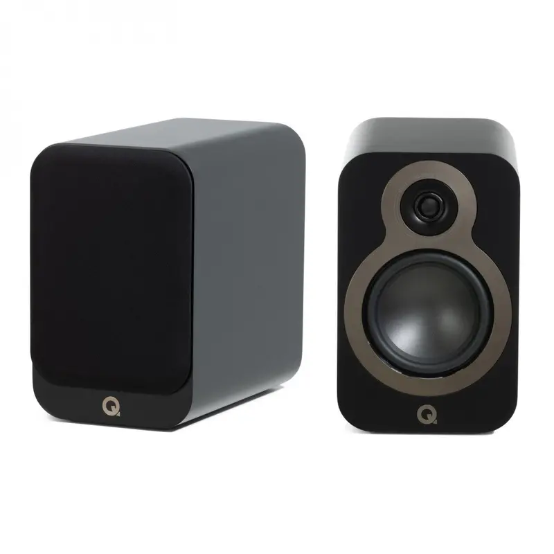 Q Acoustics 3020C Bookshelf Speakers – Satin Black Finish (Pair) 1