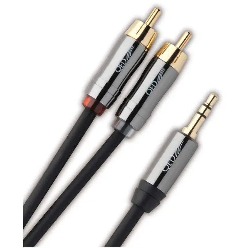 Qed Performance Graphite-Finished 3.5Mm Jack-To-Rca Cable – 3 Meter, Model Qe6501 1