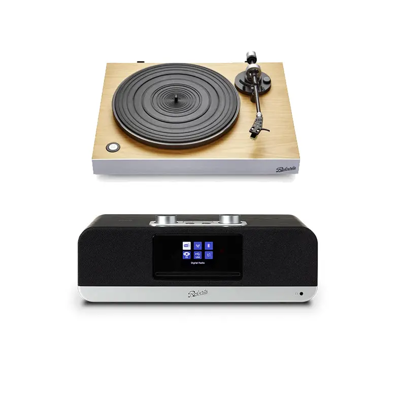 Roberts Stylus Luxe Direct-Drive Turntable + Blutune 300 Dab+/Bluetooth/Cd/Usb Hi-Fi System – Black 1