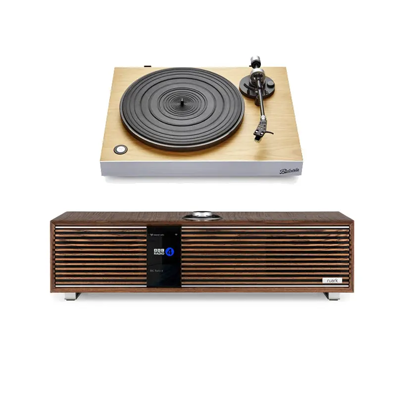 Roberts Stylus Luxe Turntable & Ruark R410 Hi-Fi System – Walnut Cabinet 1