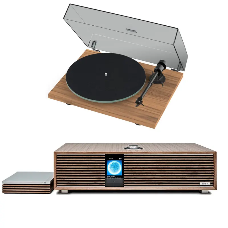 Ruark R410 Music System – Includes R-Cd100 Cd Player And Pro-Ject T1 Evo Turntable – Walnut 1