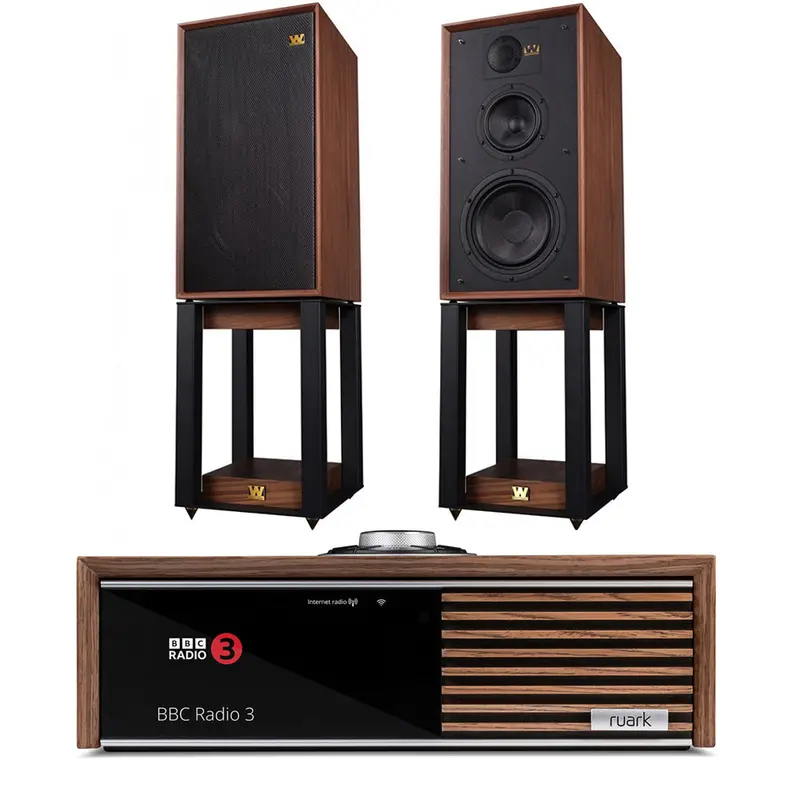 Ruark R610 Music Console With Wharfedale Linton Heritage Speakers – Walnut Finish 1
