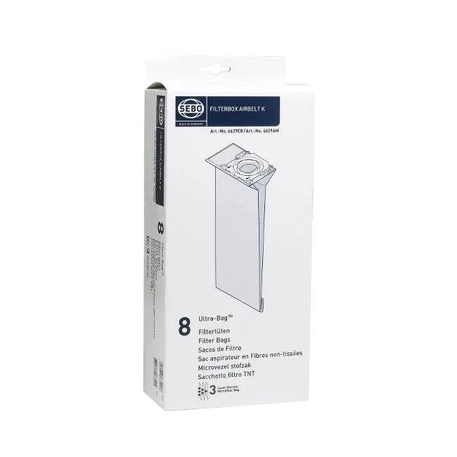Sebo K-Series Ultra-Filter Replacement Bags — Model 6629Er 1