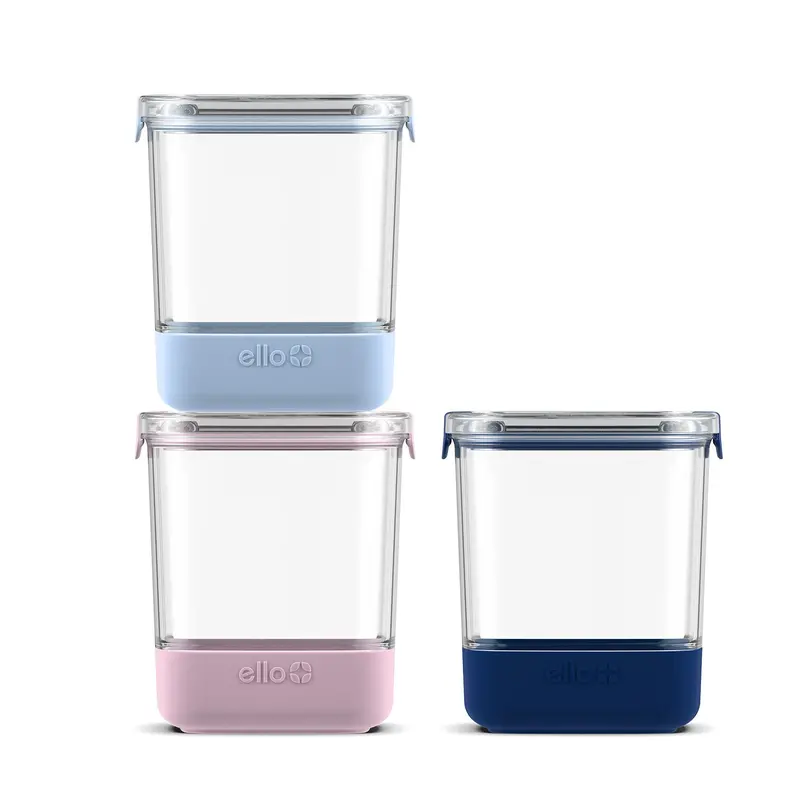 Set Of 3 Bpa-Free Plastic Food Canisters With Seal-Tight Lids 1