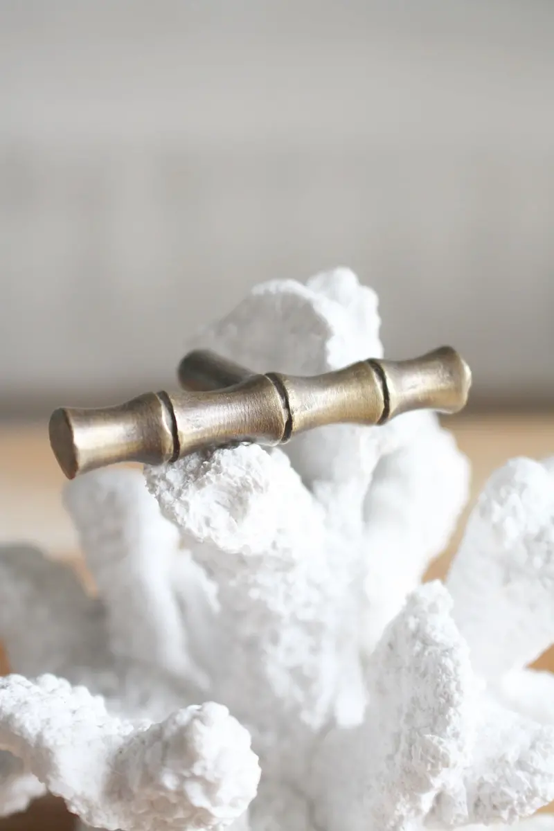 Small Bamboo Drawer Knob – Solid Brass Construction 1