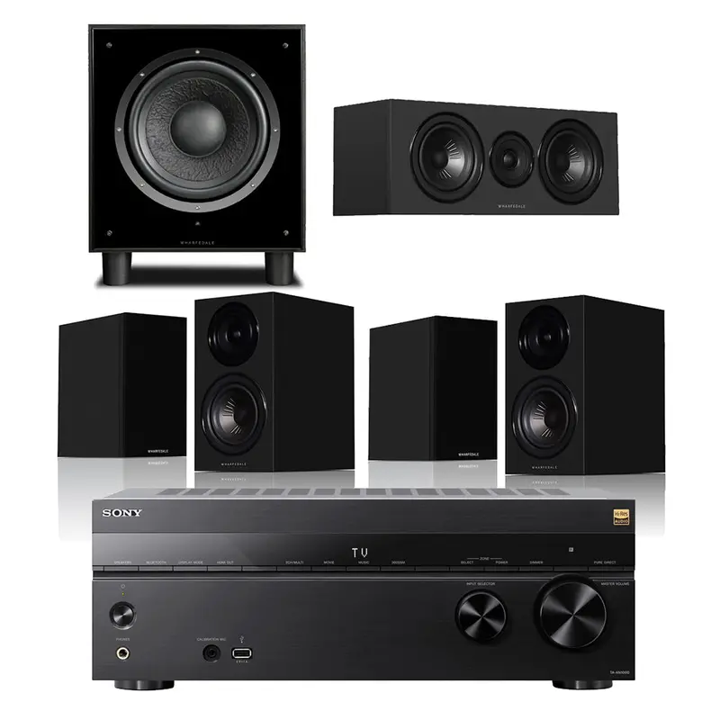 Sony Ta-An1000 Av Amplifier (8K, 7.2-Ch, Dolby Atmos) + Wharfedale Diamond 12.1I Hcp 5.1 Speakers – Black 1