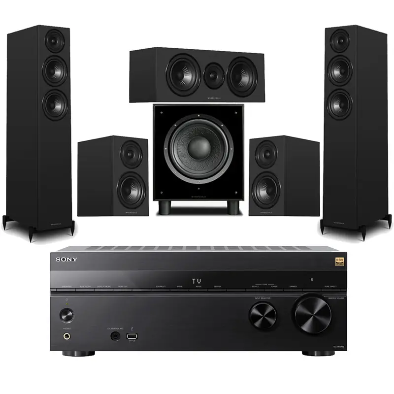 Sony Ta-An1000 Av Amplifier (8K, 7.2-Ch, Dolby Atmos) + Wharfedale Diamond 12.3I Hcp 5.1 Speakers – Black 1