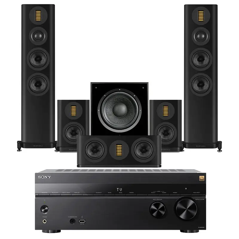 Sony Ta-An1000 Av Amplifier (8K, 7.2-Ch, Dolby Atmos) + Wharfedale Evo 5.3 Hcp 5.1 Speakers – Black 1