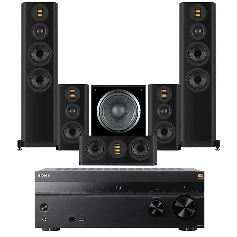 Sony Ta-An1000 Av Amplifier (8K, 7.2-Ch, Dolby Atmos) + Wharfedale Evo 5.4 Hcp 5.1 Speakers – Black 1