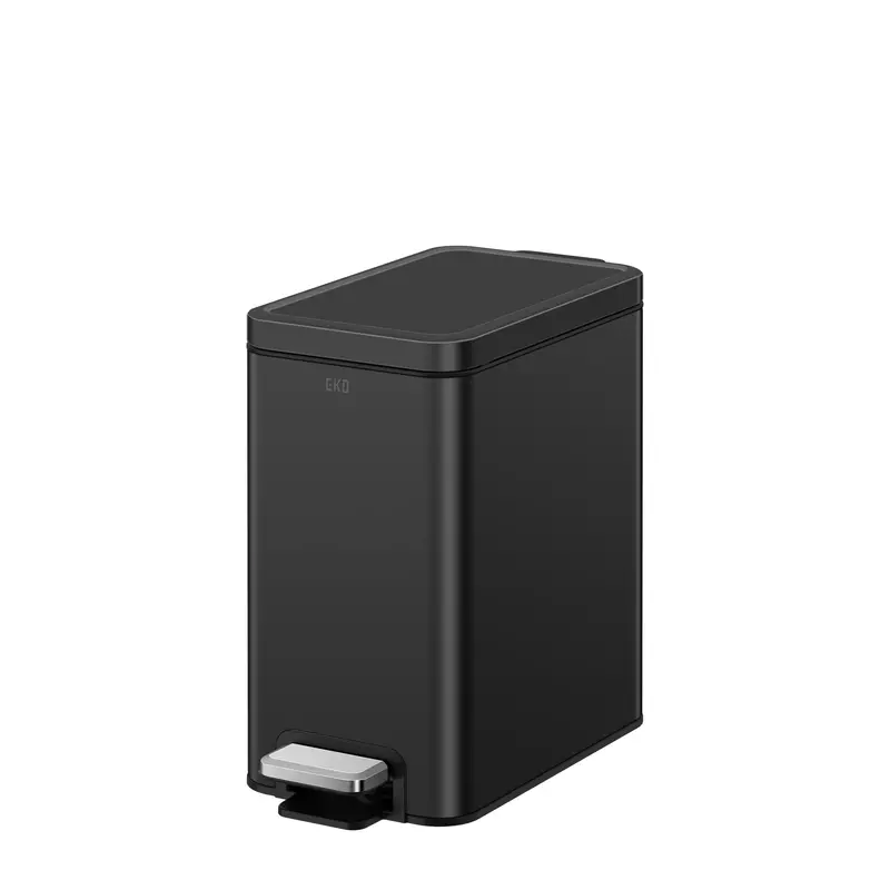 Stella Small Bathroom Step Trash Can – 6L (1.6 Gal), Matte Black 1