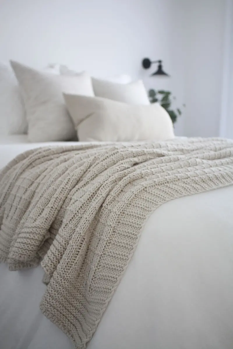 Tanami Cotton Throw Blanket In Stone Hue 1