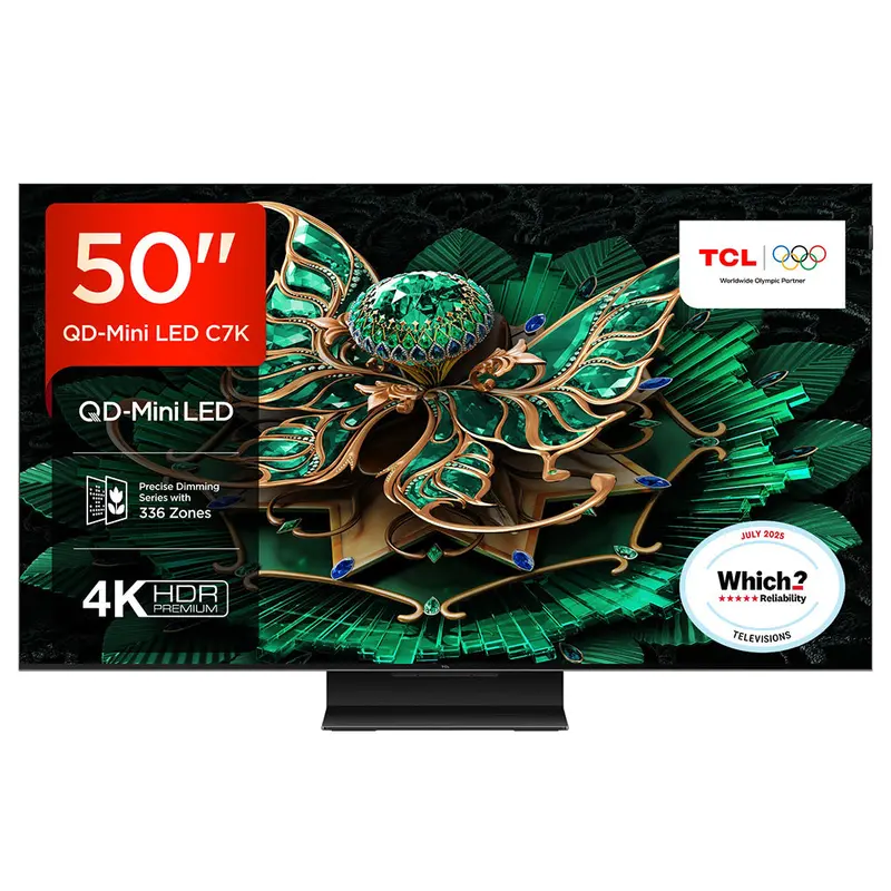 Tcl 50C7K-Uk 50" Qd-Mini Led 4K Google Tv With Hdr And Dolby Vision (Premium Smart Tv) 1