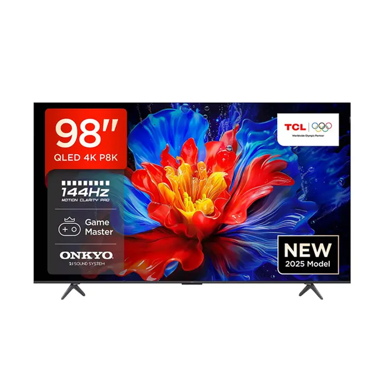 Tcl 98P8K-Uk 98-Inch P8K Qled Smart Tv – 4K Hdr, 144Hz Motion Clarity Pro, Onkyo 2.1 Sound 1