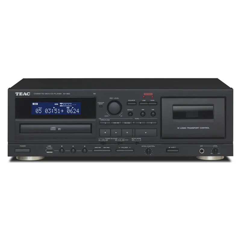 Teac Ad-850 Se Vintage-Style Cd And Cassette Player With Usb Recording – Black Finish 1