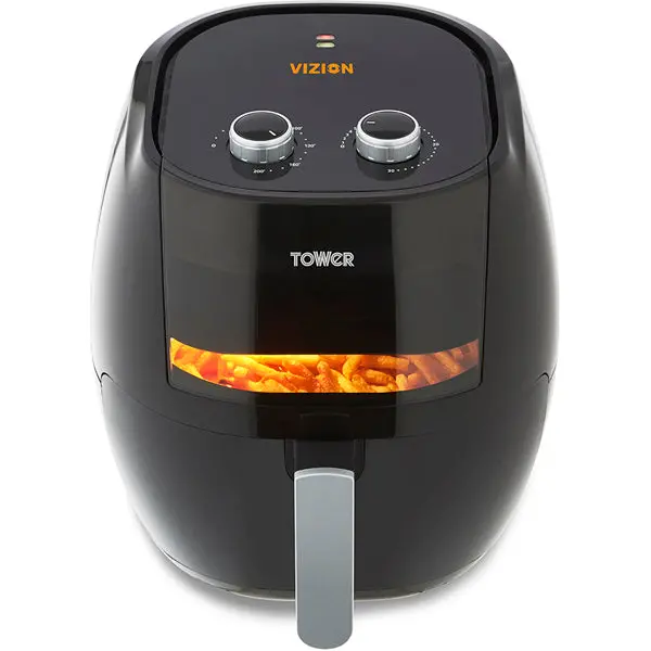 Tower T17071 Vortx Vizion 7L Manual Air Fryer – Compact Black Countertop Appliance 1