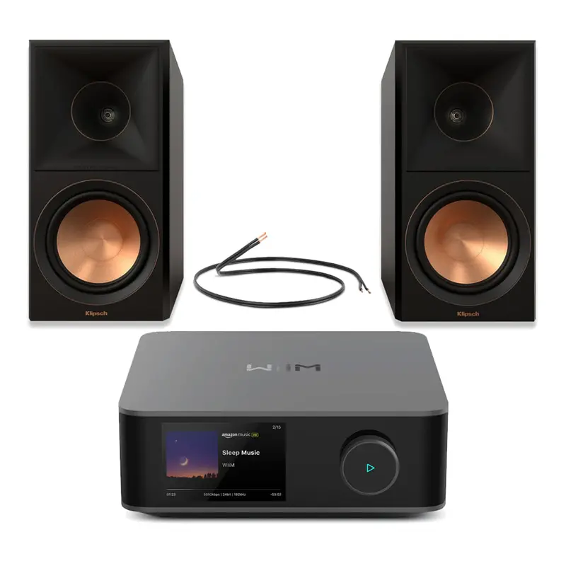 Wiim Amp Ultra Streaming Amplifier & Klipsch Rp-600M Ii Bookshelf Speakers Hi-Fi Kit – Grey/Ebony 1
