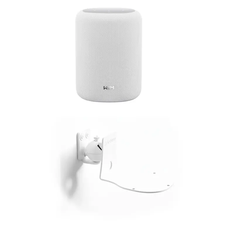 Wiim Sound Lite Wireless Smart Speaker With Norstone Wall Mount – Single Unit, White 1