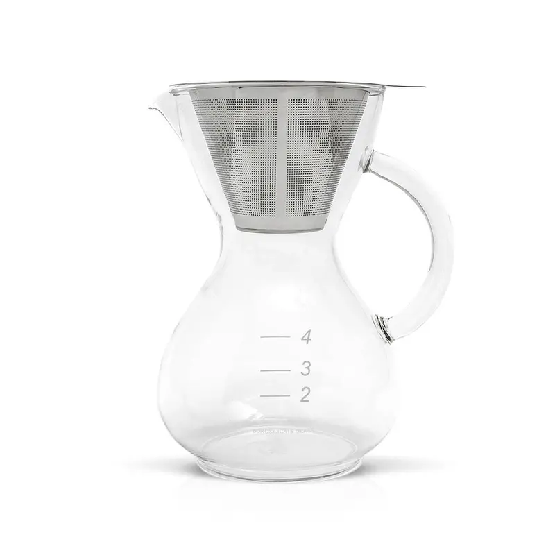 Yama Glass 20 Oz Drip Pot With Glass Handle And Cone Filter 1