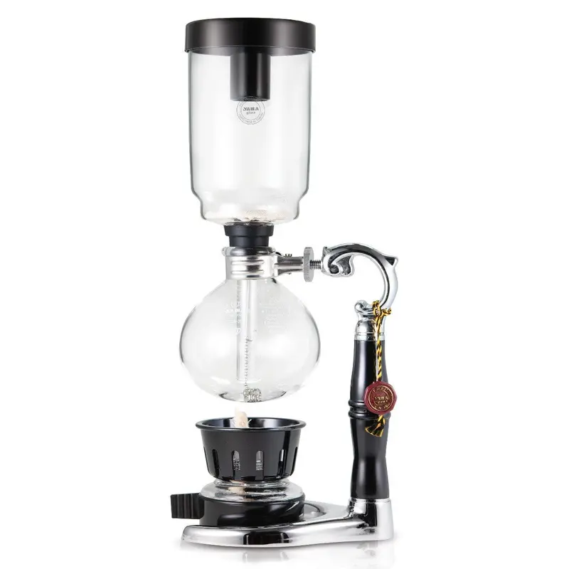 Yama Glass 3-Cup Tabletop Siphon Coffee Brewer – Alcohol Burner Powered 1