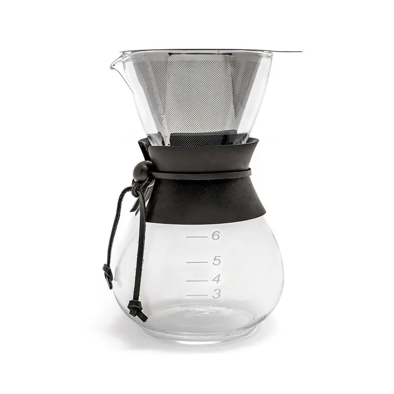 Yama Glass 30 Oz Drip Pot Kit With Insulated Heat Sleeve 1