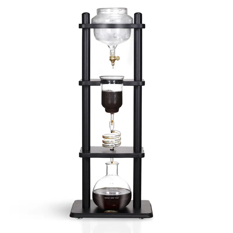Yama Glass Black Straight-Frame Cold Brew Tower – 6–8 Cup (32 Oz) 1