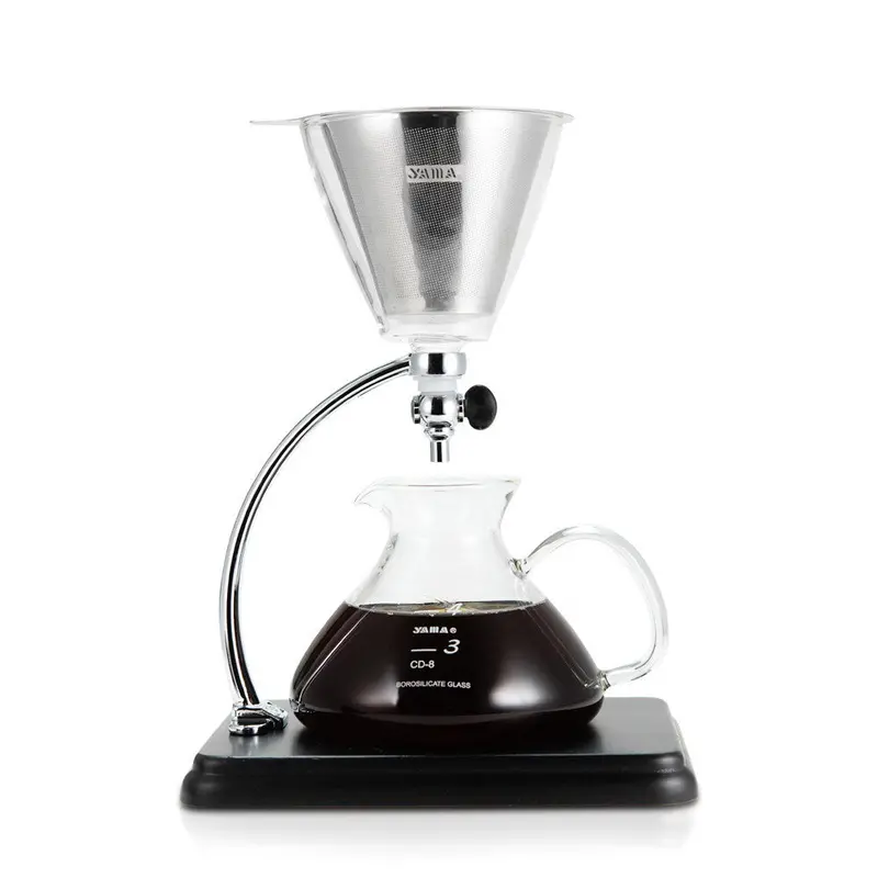Yama Glass Silverton Brewer With Black Base And Silver Accents 1