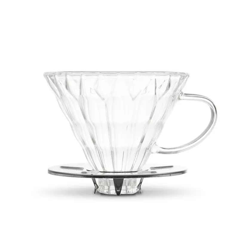 Yama Stainless Steel Cone Coffee Dripper – Glass-Bodied Pour-Over Brewer 1