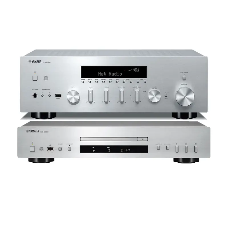 Yamaha R-N600A Network Stereo Receiver + Cd-S303 Cd Player – Silver Hi-Fi Package 1