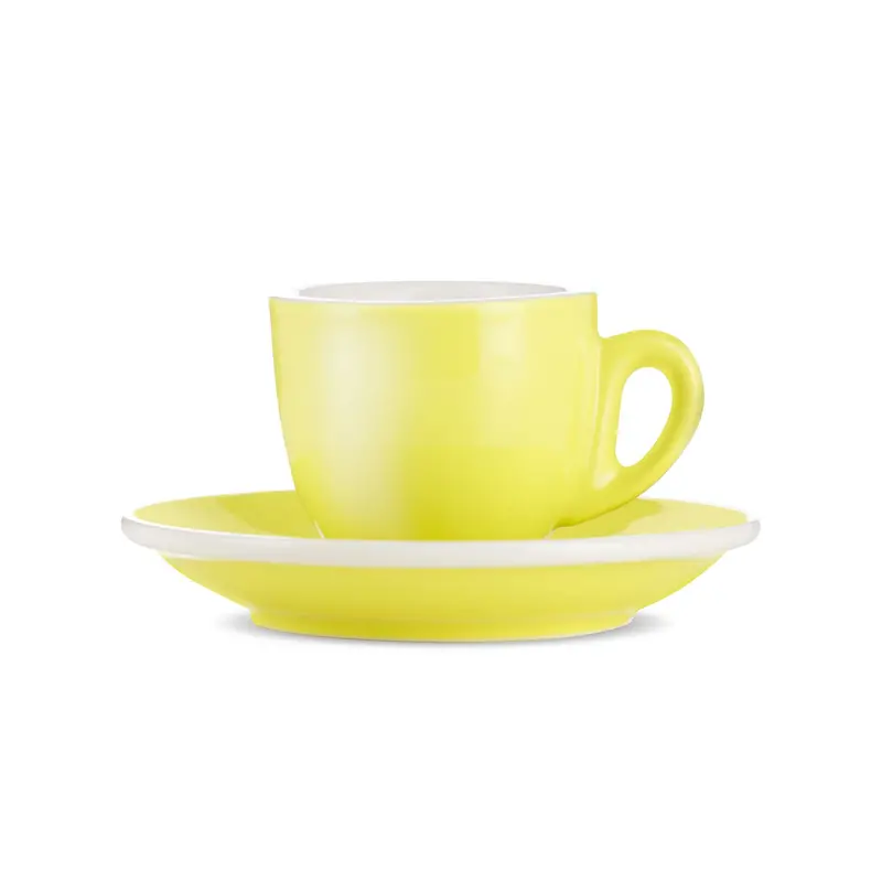 Yellow Porcelain Espresso Cup And Saucer – 2 Oz (70 Ml) By Espresso Parts 1