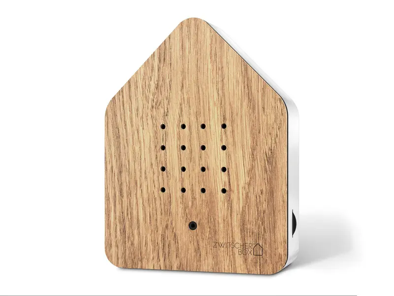 Zwitscherbox Sound Therapy Device – Oak Wood Housing With Clean White Trim 1